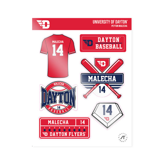 Dayton - NCAA Baseball : Peyton Malecha - Sticker Sheet-0
