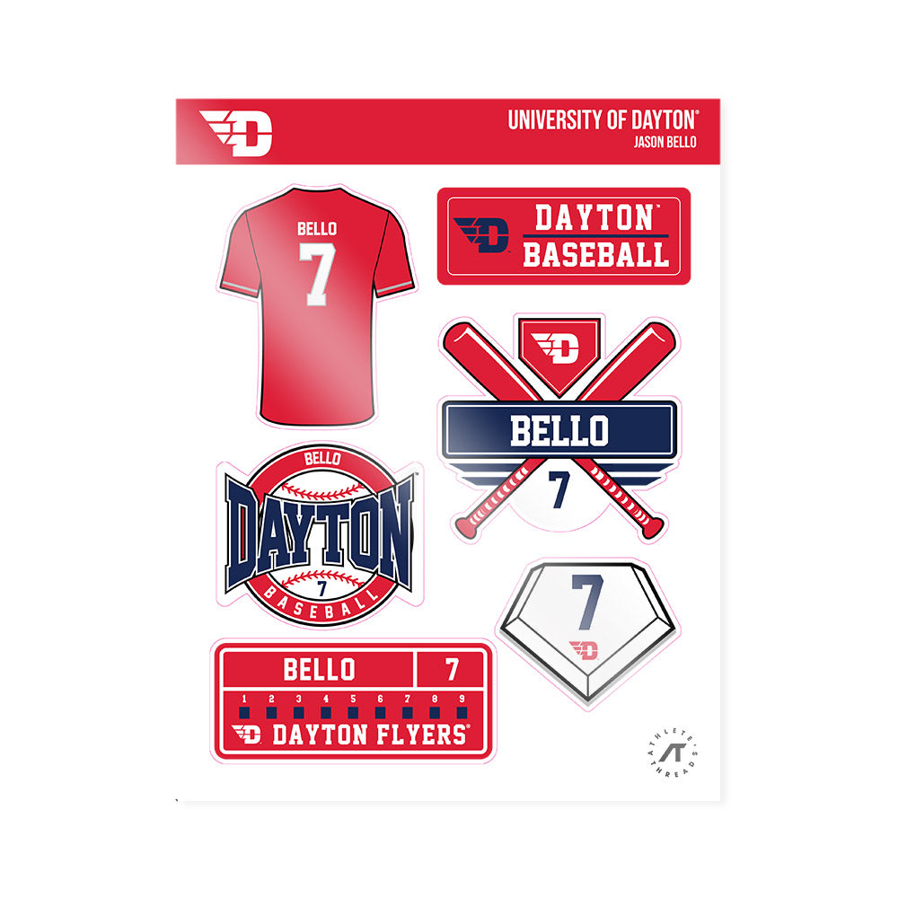 Dayton - NCAA Baseball : Jason Bello - Sticker Sheet-0
