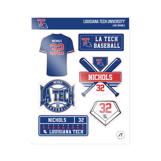 LA Tech - NCAA Baseball : Luke Nichols - Sticker Sheet-0