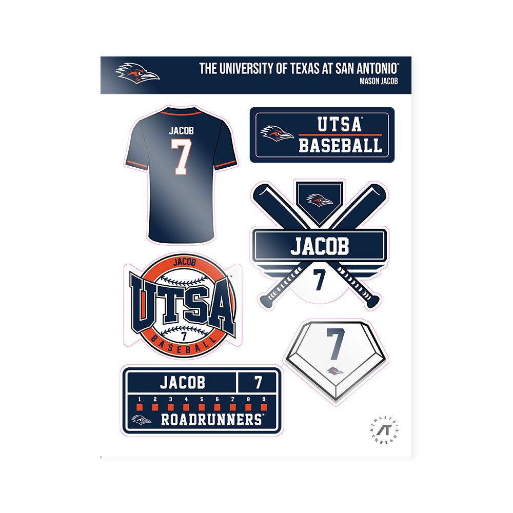 UTSA - NCAA Baseball : Mason Jacob - Sticker Sheet-0