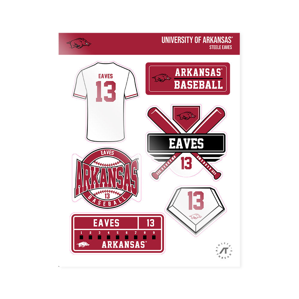 Arkansas - NCAA Baseball : Steele Eaves - Sticker Sheet-0