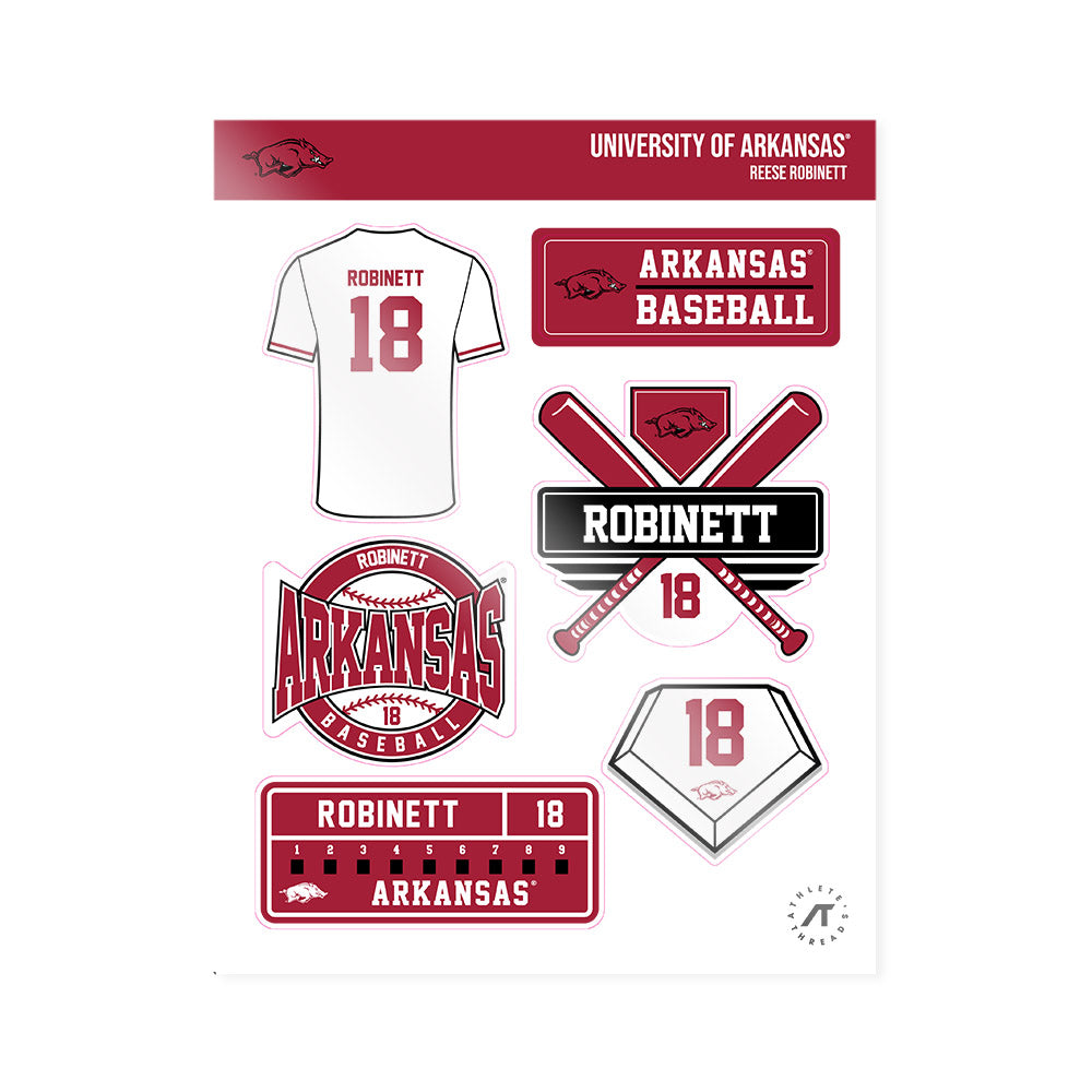 Arkansas - NCAA Baseball : Reese Robinett - Sticker Sheet-0