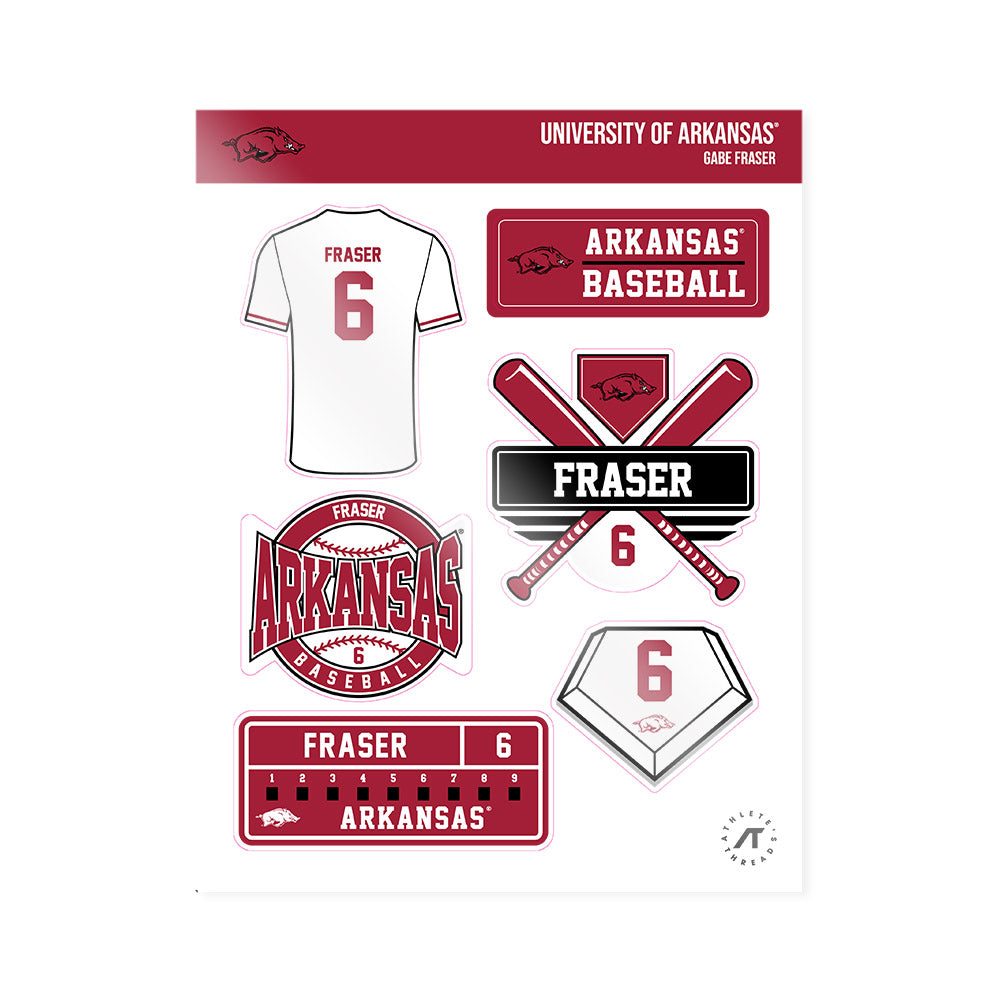 Arkansas - NCAA Baseball : Gabe Fraser - Sticker Sheet-0
