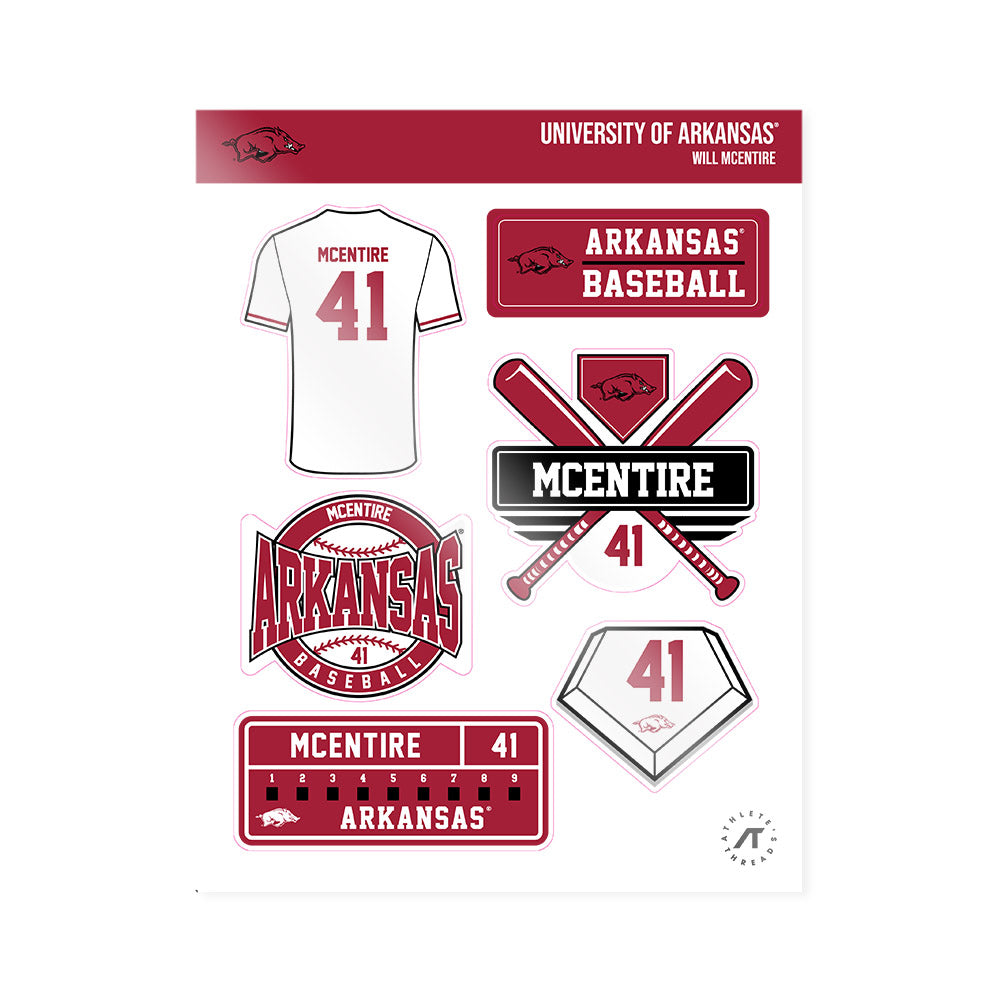 Arkansas - NCAA Baseball : Will McEntire - Sticker Sheet-0