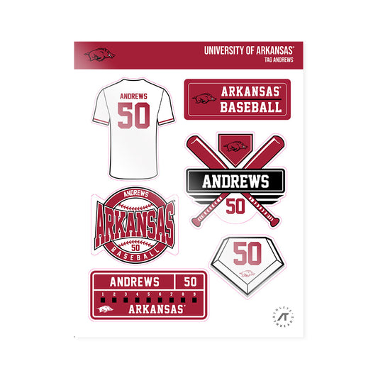 Arkansas - NCAA Baseball : Tag Andrews - Sticker Sheet-0
