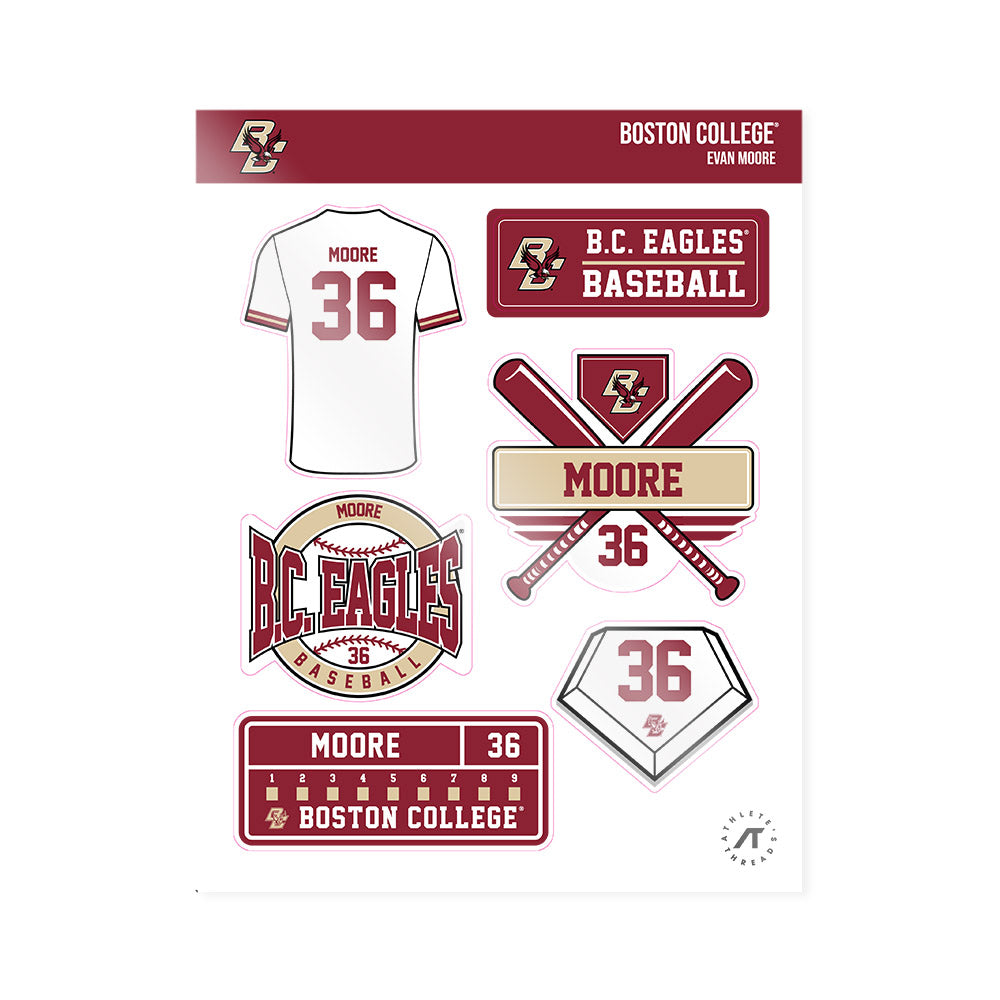 Boston College - NCAA Baseball : Evan Moore - Sticker Sheet-0