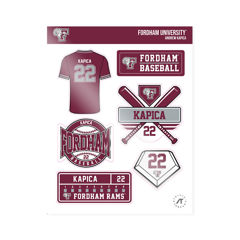 Fordham - NCAA Baseball : Andrew Kapica - Sticker Sheet-0