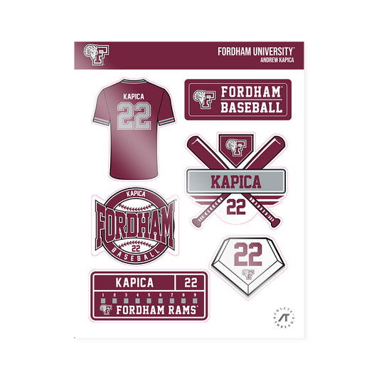 Fordham - NCAA Baseball : Andrew Kapica - Sticker Sheet-0