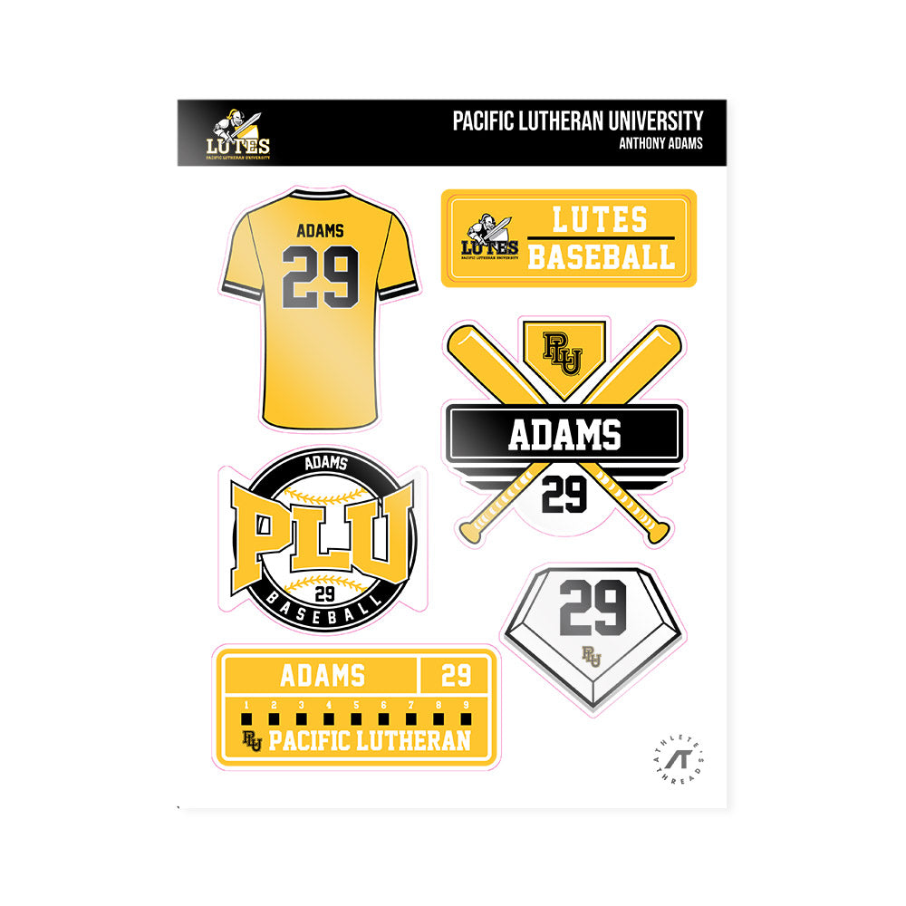 PLU - NCAA Baseball : Anthony Adams - Sticker Sheet-0