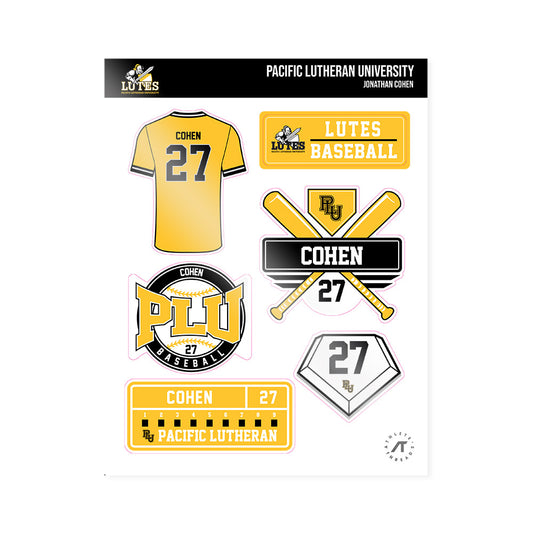 PLU - NCAA Baseball : Jonathan Cohen - Sticker Sheet-0