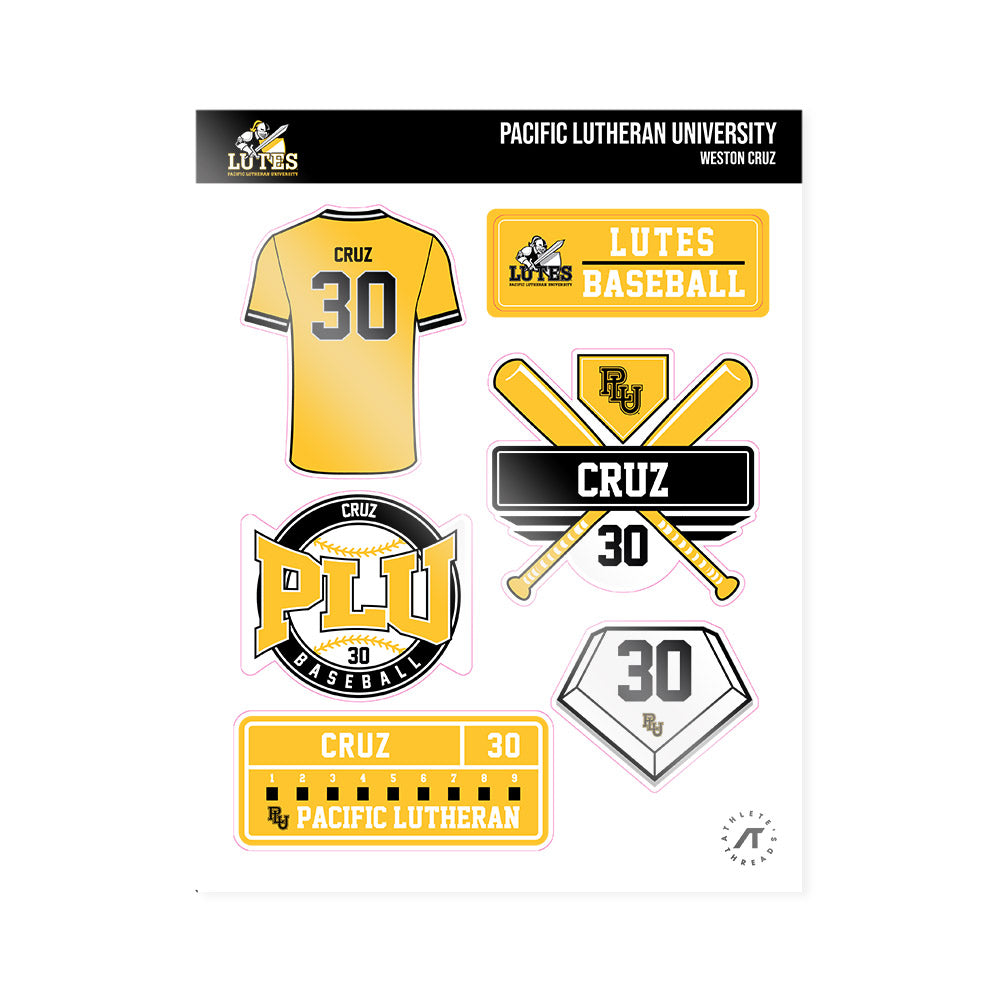 PLU - NCAA Baseball : Weston Cruz - Sticker Sheet-0