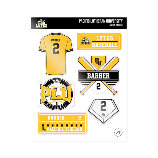 PLU - NCAA Baseball : Aaron Barber - Sticker Sheet-0