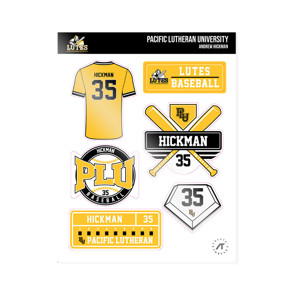 PLU - NCAA Baseball : Andrew Hickman - Sticker Sheet-0