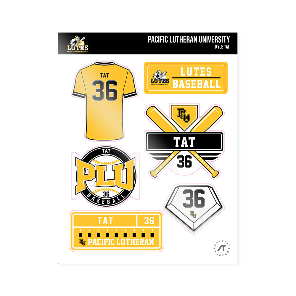 PLU - NCAA Baseball : Kyle Tat - Sticker Sheet-0