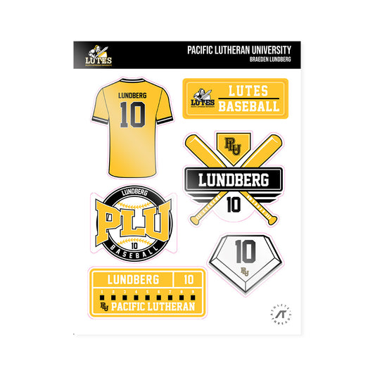 PLU - NCAA Baseball : Braeden Lundberg - Sticker Sheet-0