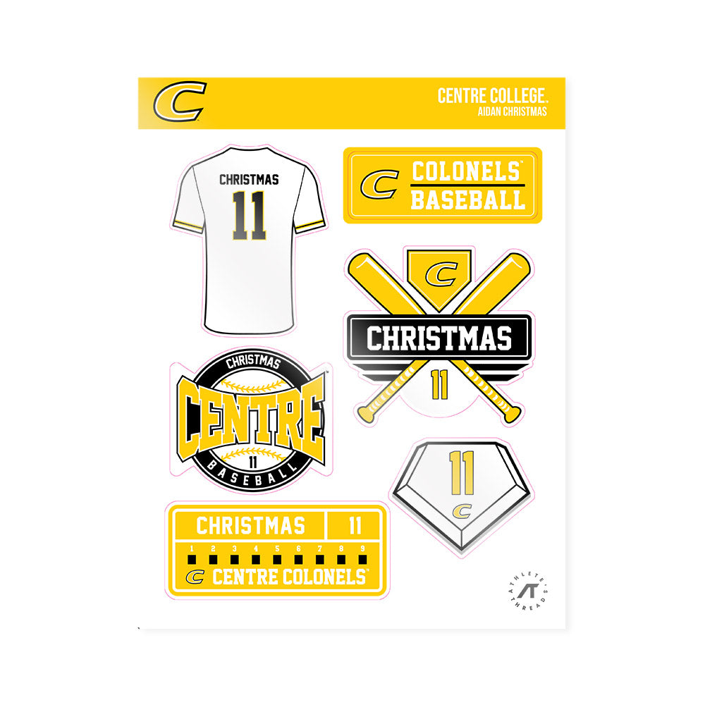 Centre College - NCAA Baseball : Aidan Christmas - Sticker Sheet-0