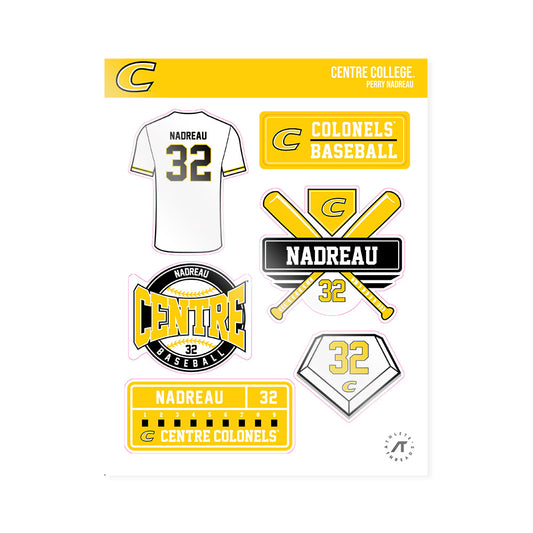 Centre College - NCAA Baseball : Perry Nadreau - Sticker Sheet-0