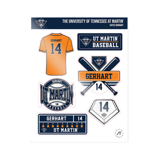 UT Martin - NCAA Baseball : Gates Gerhart - Sticker Sheet-0