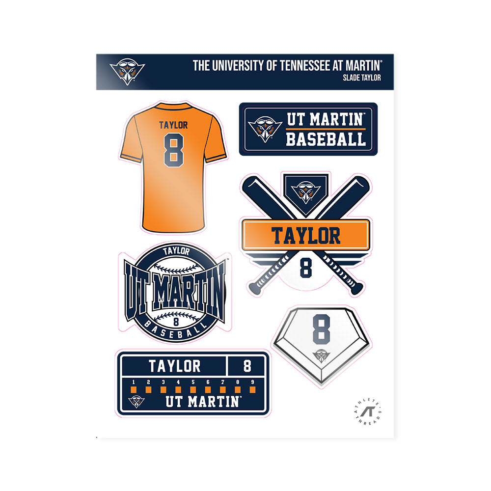 UT Martin - NCAA Baseball : Slade Taylor - Sticker Sheet-0