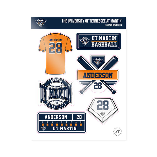 UT Martin - NCAA Baseball : Garner Anderson - Sticker Sheet-0