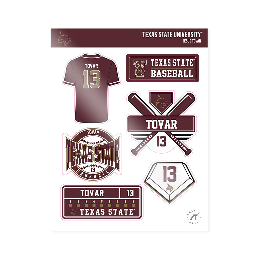 Texas State - NCAA Baseball : Jesus Tovar - Sticker Sheet-0