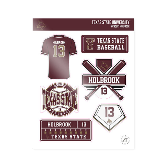 Texas State - NCAA Baseball : Nicholas Holbrook - Sticker Sheet-0