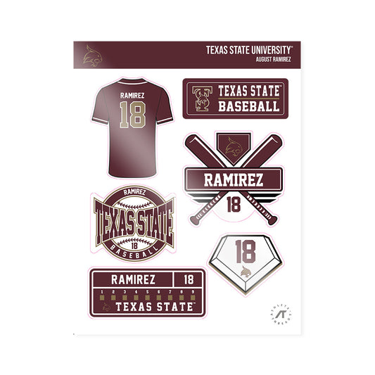 Texas State - NCAA Baseball : august ramirez - Sticker Sheet-0