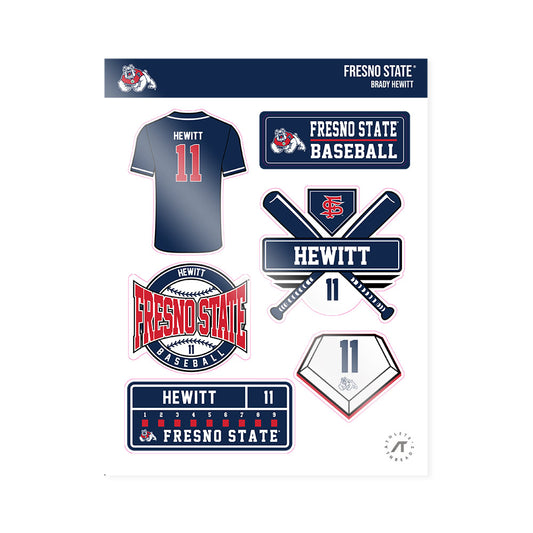 Fresno State - NCAA Baseball : Brady Hewitt - Sticker Sheet-0