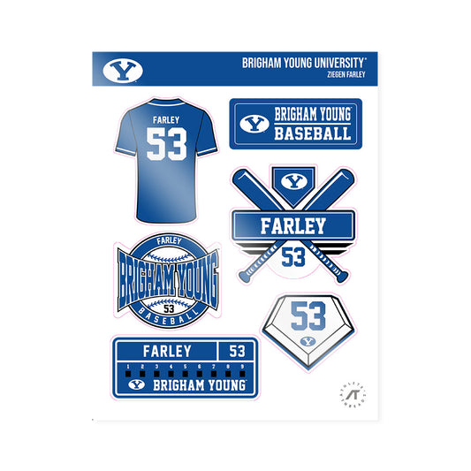 BYU - NCAA Baseball : Ziegen Farley - Sticker Sheet-0