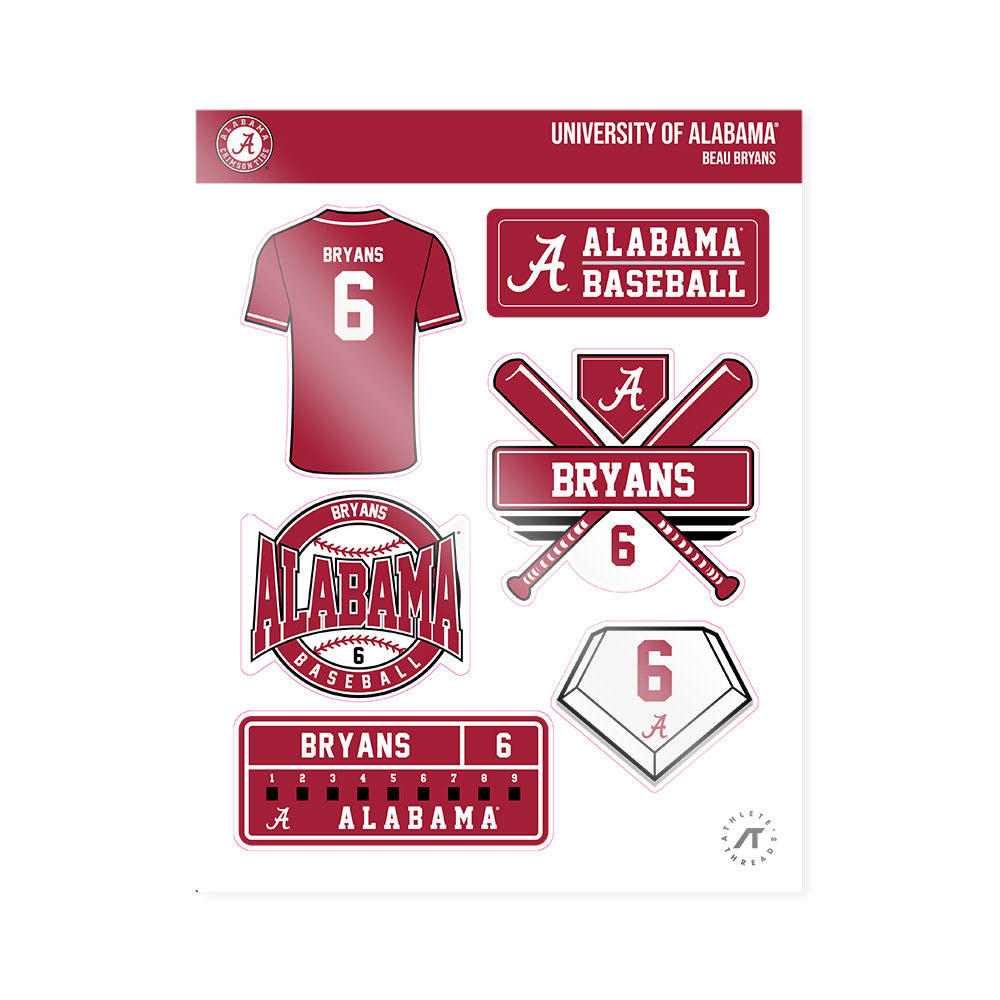 Alabama - NCAA Baseball : Beau Bryans - Sticker Sheet-0