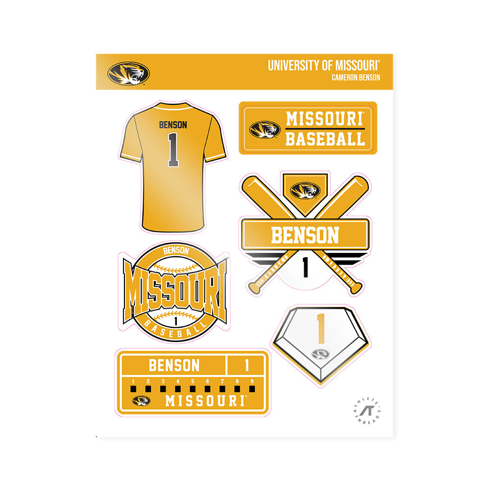 Missouri - NCAA Baseball : Cameron Benson - Sticker Sheet-0