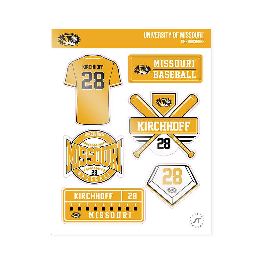 Missouri - NCAA Baseball : Josh Kirchhoff - Sticker Sheet-0