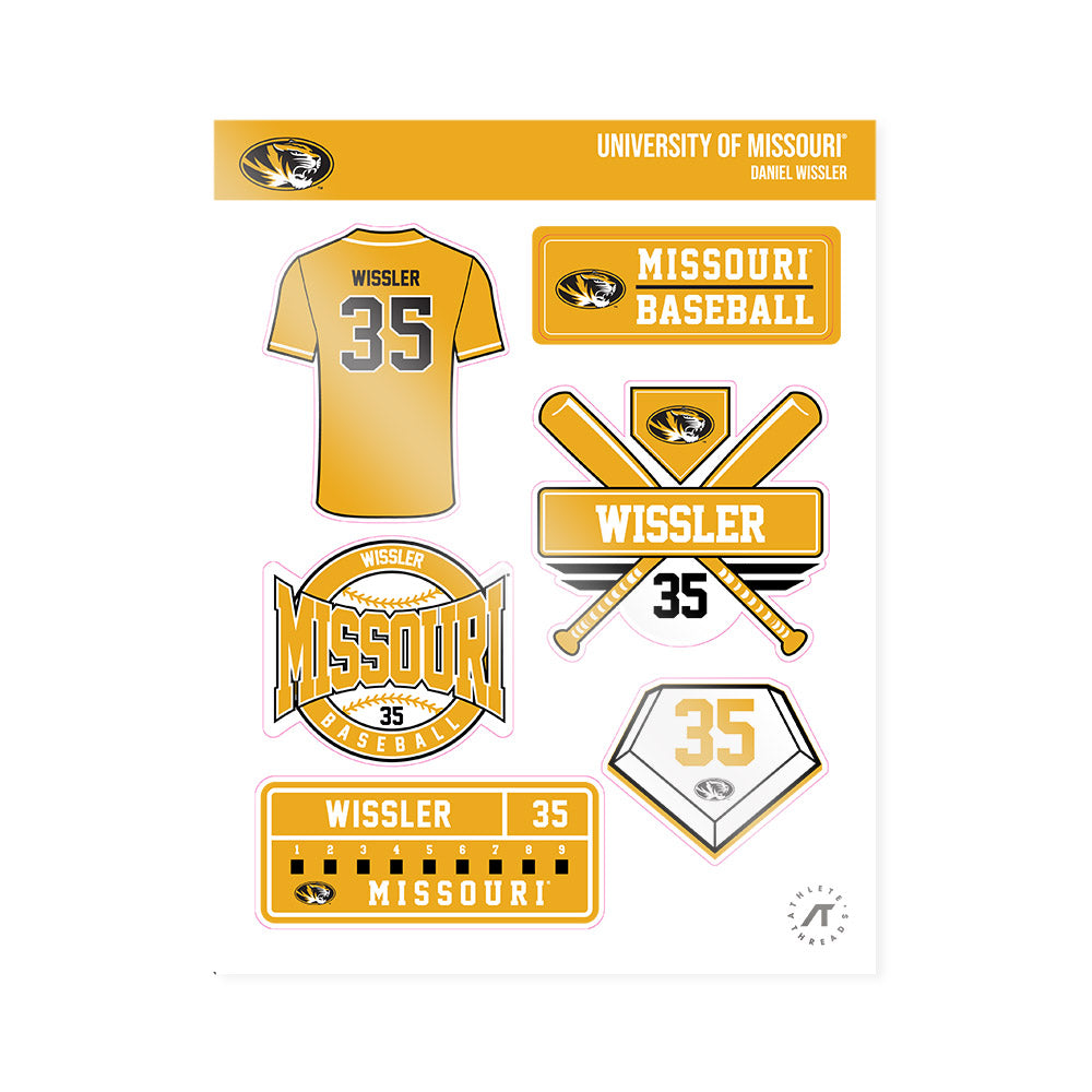 Missouri - NCAA Baseball : Daniel Wissler - Sticker Sheet-0