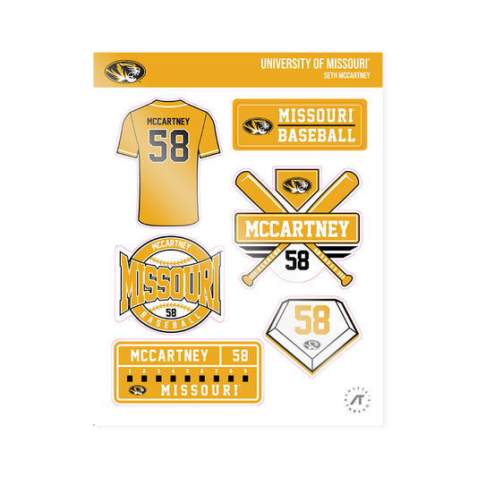 Missouri - NCAA Baseball : Seth McCartney - Sticker Sheet-0