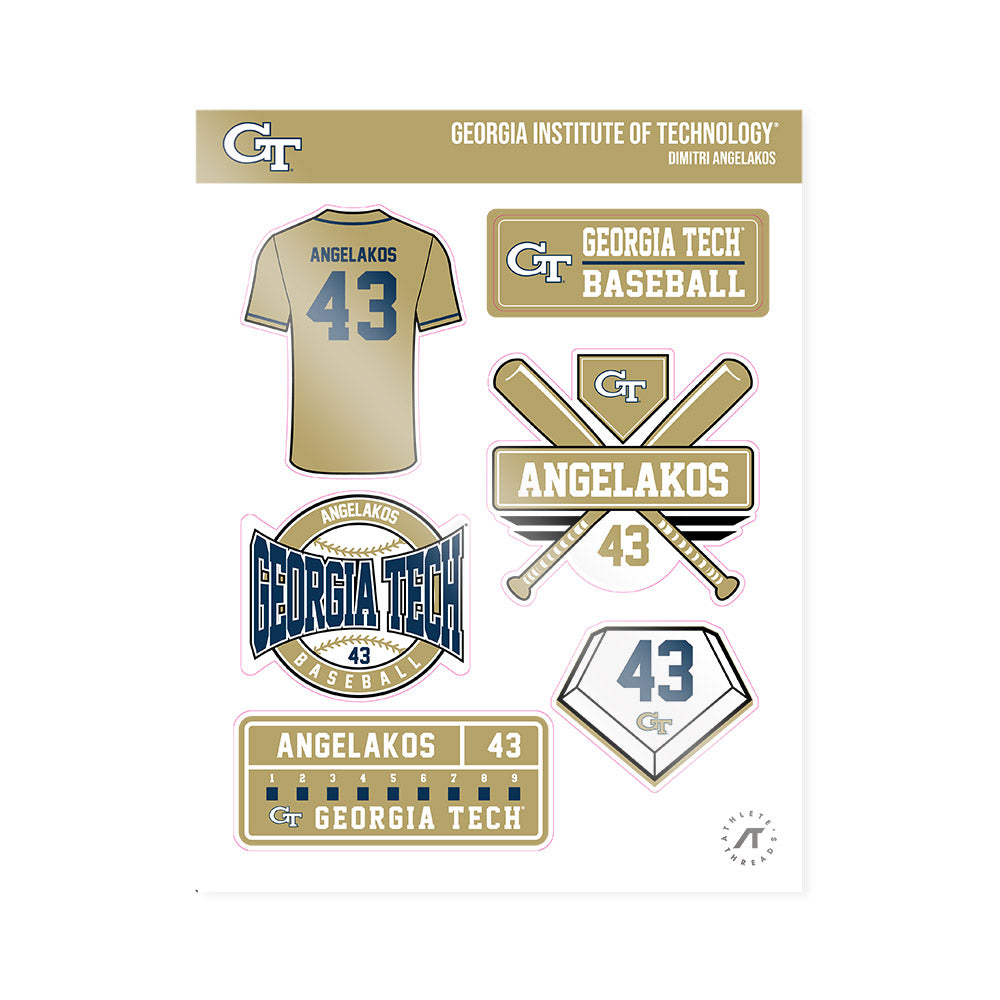 Georgia Tech - NCAA Baseball : Dimitri Angelakos - Sticker Sheet-0