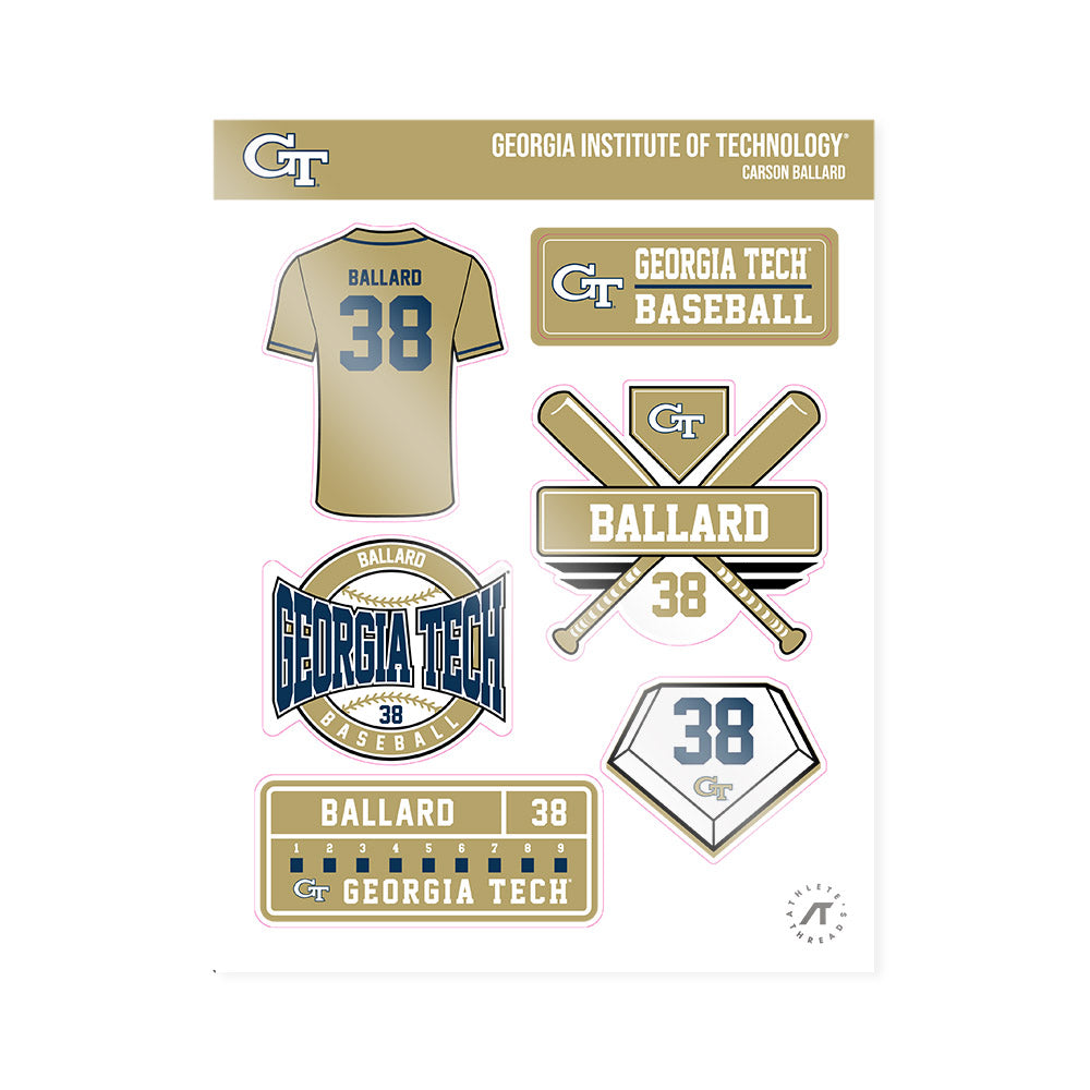 Georgia Tech - NCAA Baseball : Carson Ballard - Sticker Sheet-0