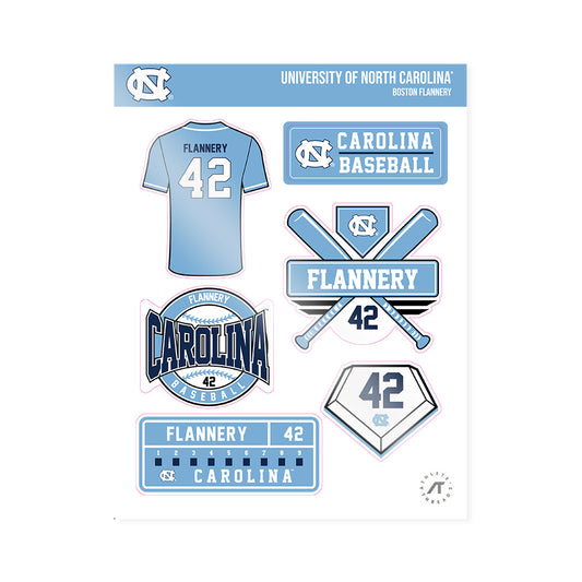UNC - NCAA Baseball : Boston Flannery - Sticker Sheet-0