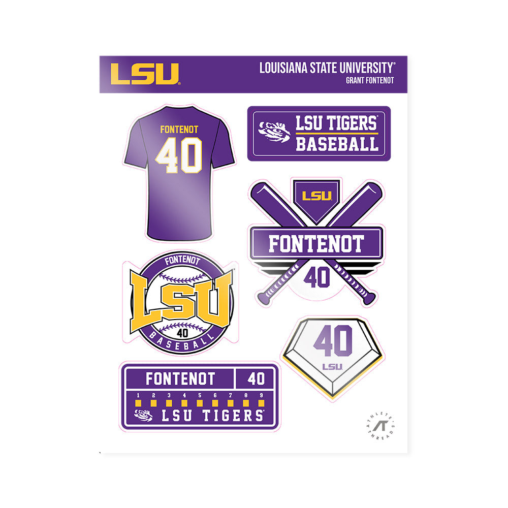 LSU - NCAA Baseball : Grant Fontenot - Sticker Sheet-0