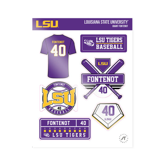 LSU - NCAA Baseball : Grant Fontenot - Sticker Sheet-0