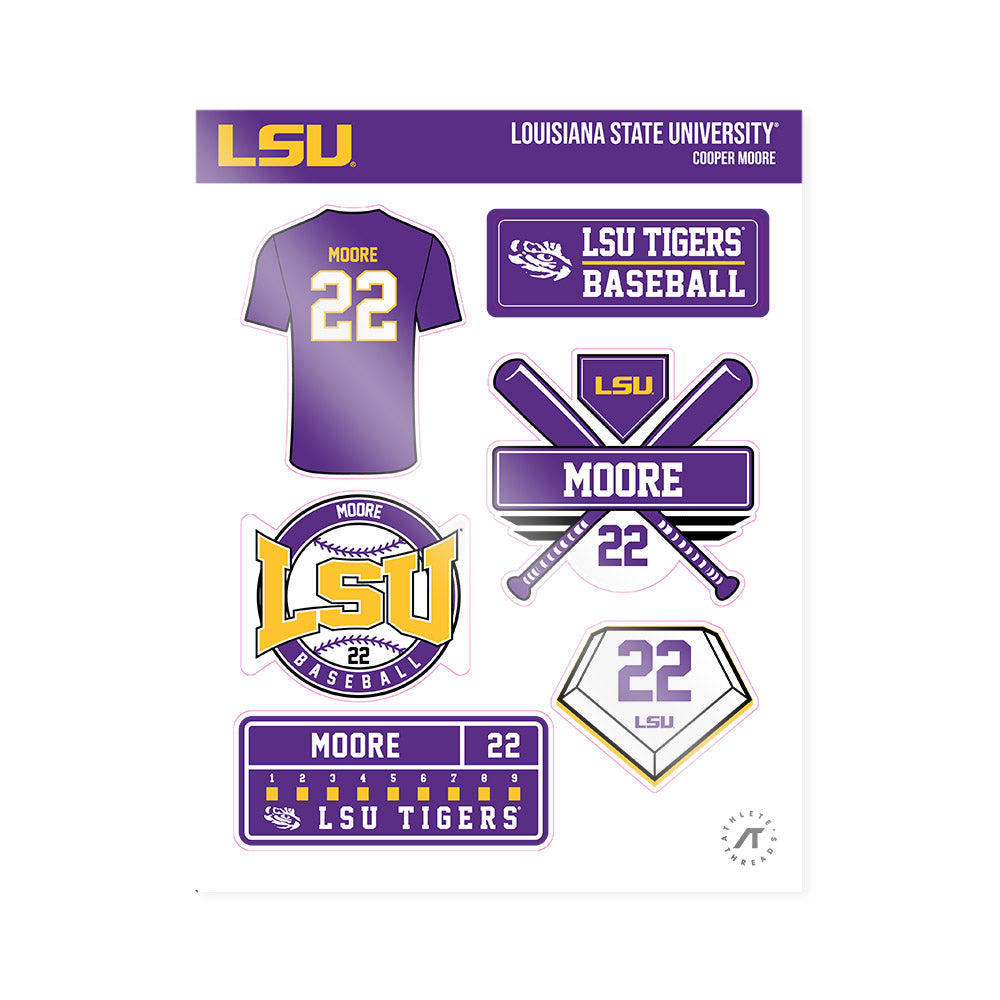 LSU - NCAA Baseball : Cooper Moore - Sticker Sheet-0