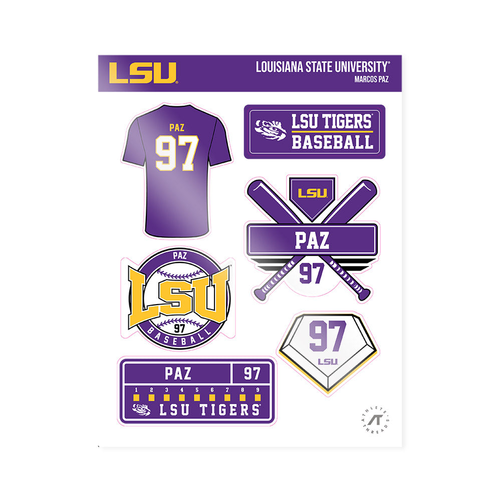LSU - NCAA Baseball : Marcos Paz - Sticker Sheet-0