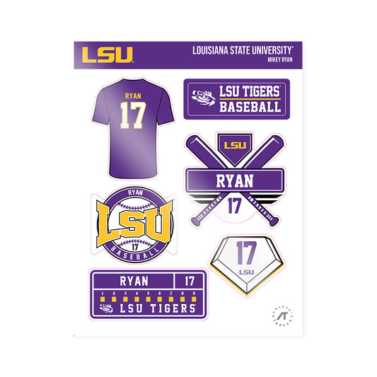 LSU - NCAA Baseball : Mikey Ryan - Sticker Sheet-0