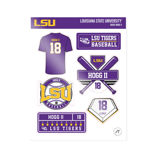 LSU - NCAA Baseball : David Hogg II - Sticker Sheet-0