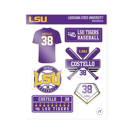 LSU - NCAA Baseball : Ryan Costello - Sticker Sheet-0