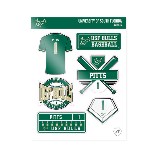 USF - NCAA Baseball : Eli Pitts - Sticker Sheet-0