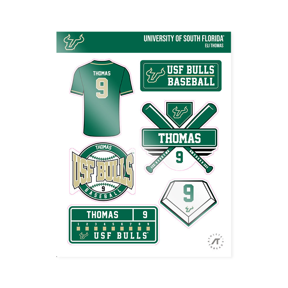 USF - NCAA Baseball : Eli Thomas - Sticker Sheet-0