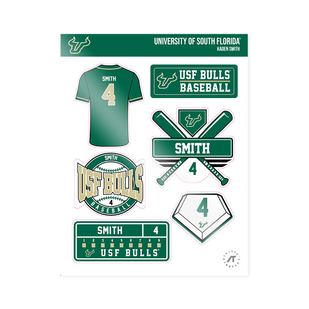 USF - NCAA Baseball : Kaden Smith - Sticker Sheet-0