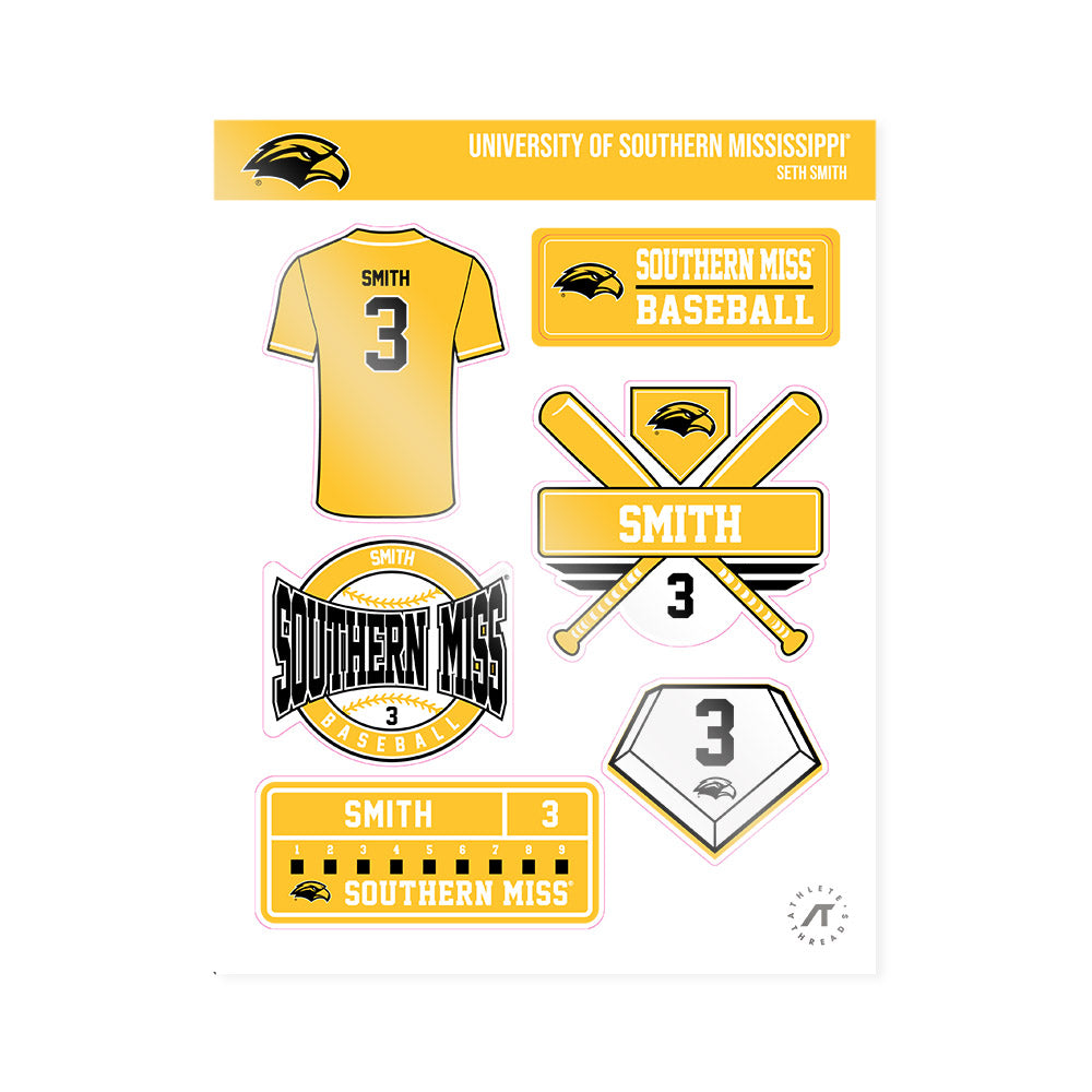 Southern Miss - NCAA Baseball : Seth Smith - Sticker Sheet-0
