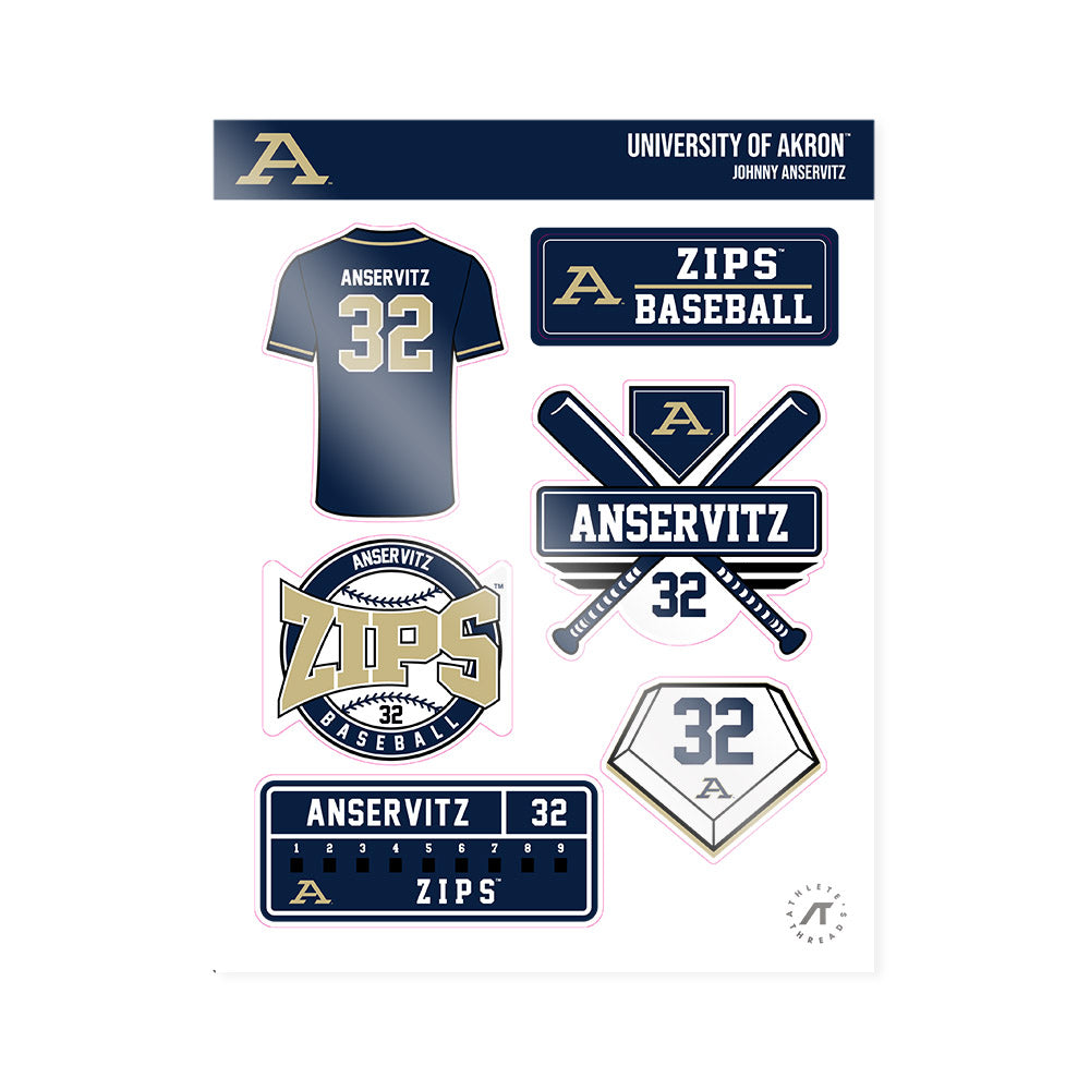 Akron - NCAA Baseball : Johnny Anservitz - Sticker Sheet-0