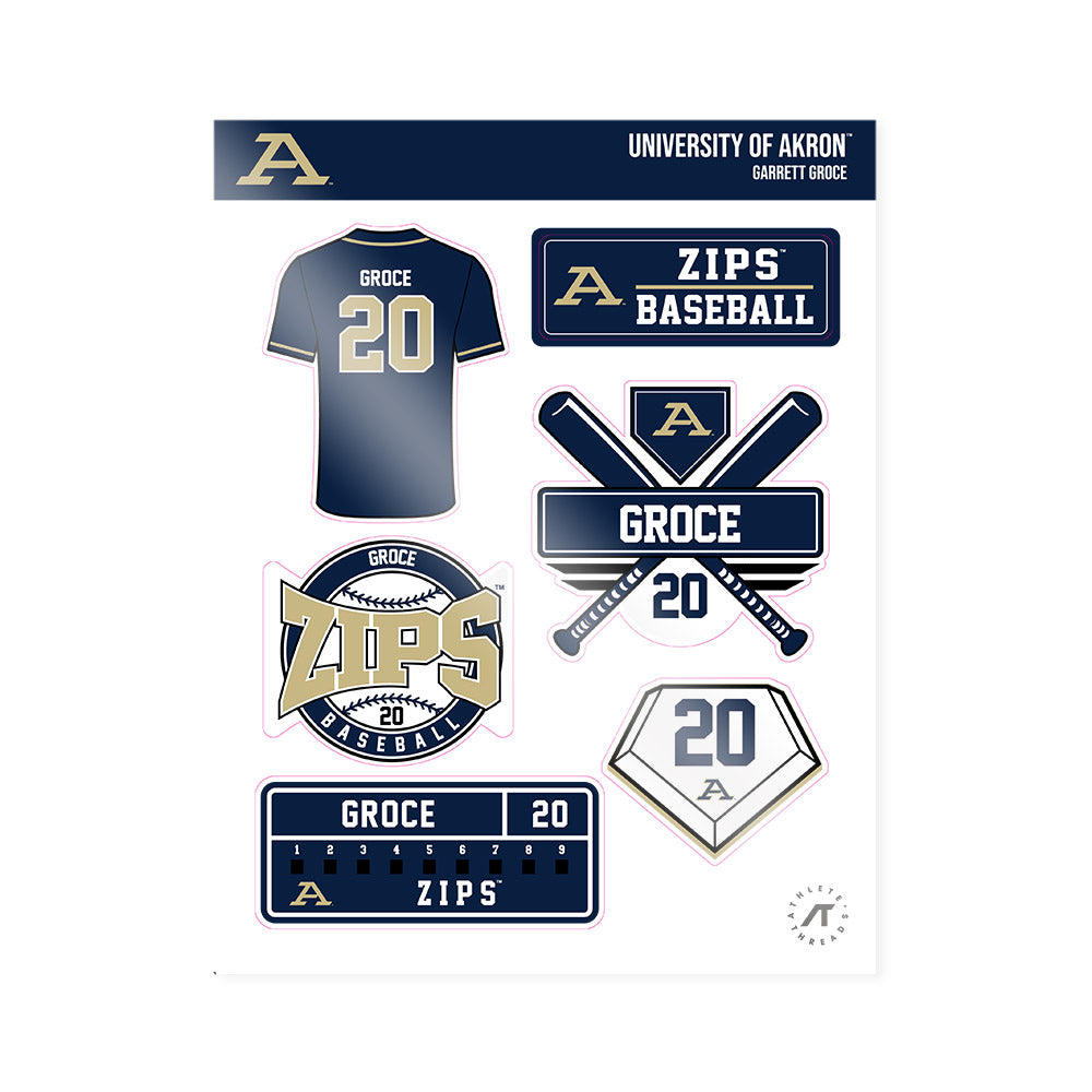 Akron - NCAA Baseball : Garrett Groce - Sticker Sheet-0